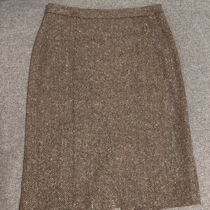 Brooks Brothers Brown Tweed Pencil Skirt
